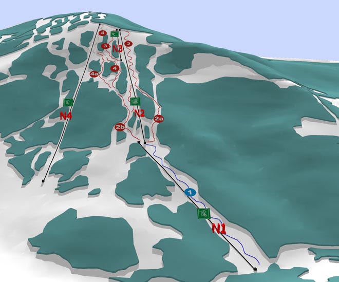 Схема трасс горнолыжного курорта Красия
